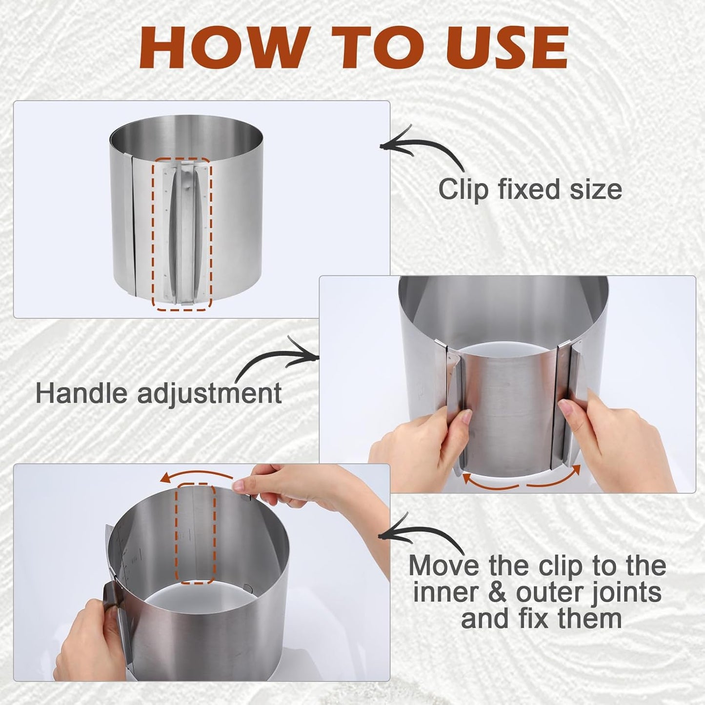 Kssvzz Adjustable Stainless Steel Cake Ring Kit with Nozzles & Decorating Tools