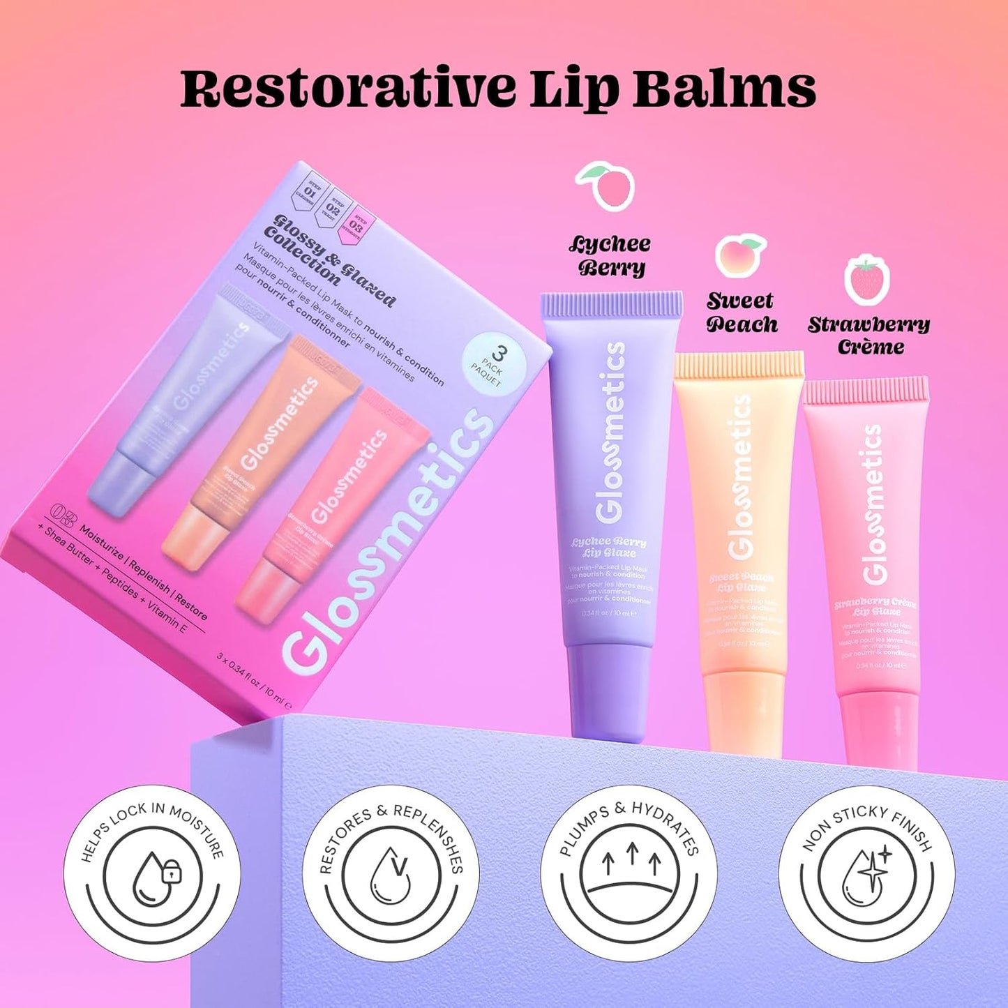 Glossmetics Glossy & Glazed Overnight Lip Mask – Hydrating Fruit Butter Gloss