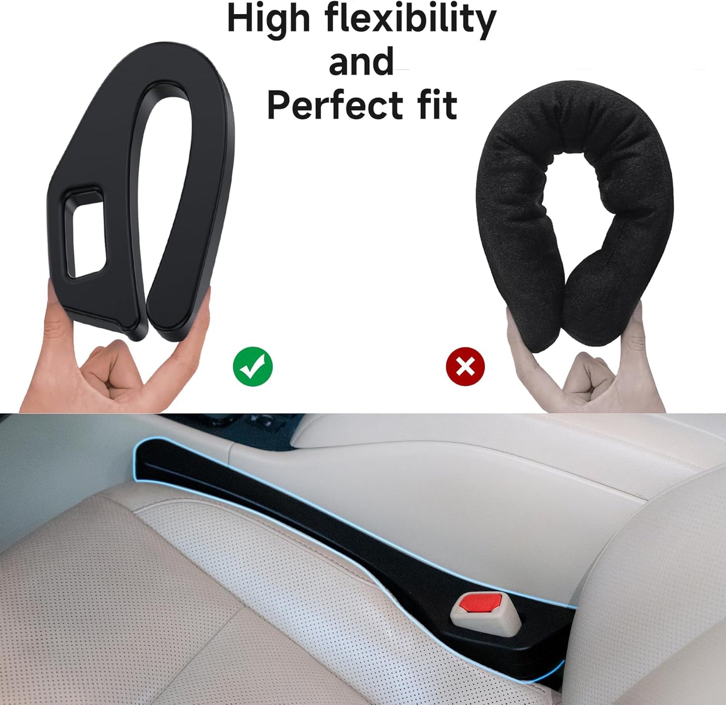 Set of 2 Universal Foam Car Seat Gap Fillers – Stops Items Dropping Between Seat & Console