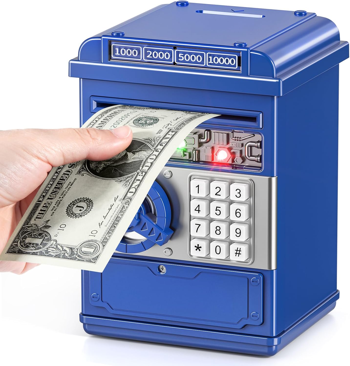 TEMI Electronic Piggy Bank Kids Password Lock Mini ATM Money Box 3‑8 yrs