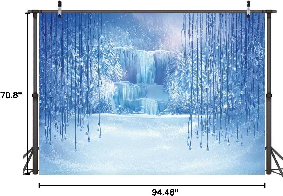 8×6ft Winter Wonderland Snow & Ice Backdrop ‑ Photography Studio / Christmas Scene