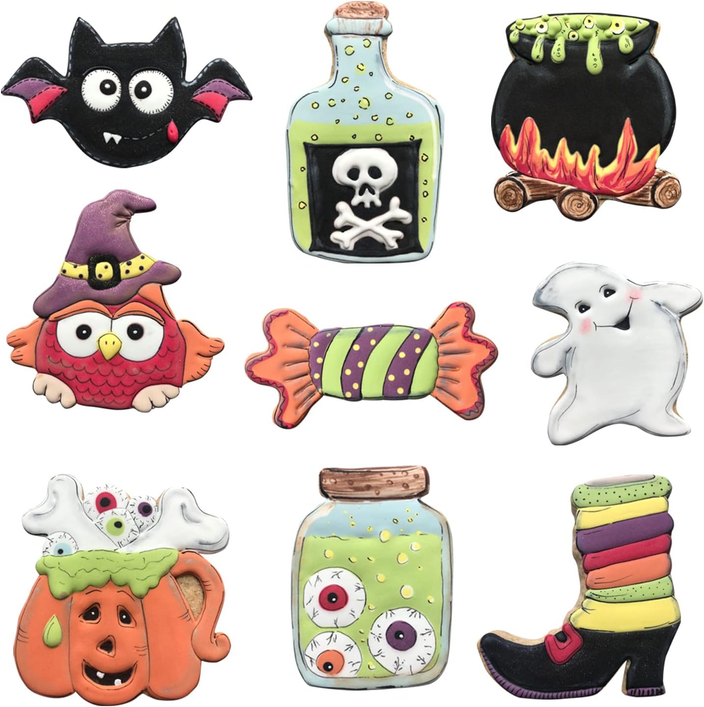 KENIAO 9‑Piece Halloween Cookie Cutter Set – Stainless Steel Spooky Shapes