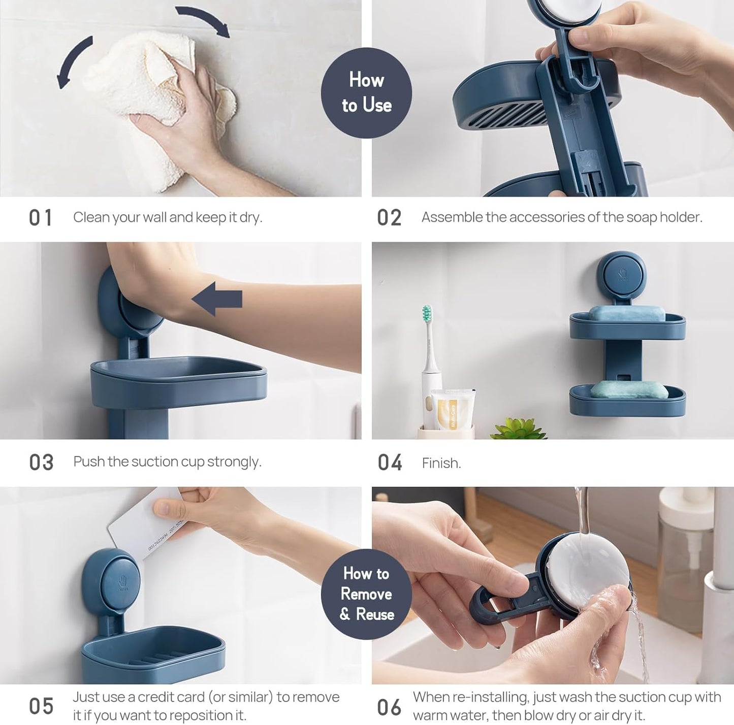 TAILI Suction Cup Double‑Layer Soap Dish – Drill‑Free, Keeps Soap Dry UK