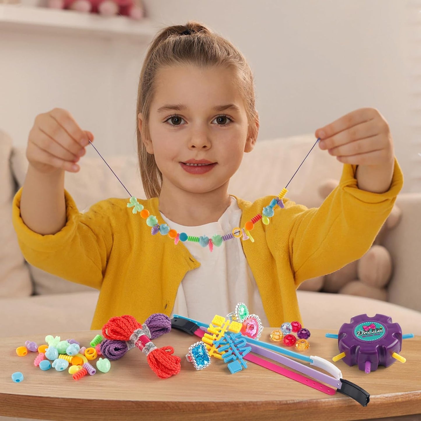 YouCute Bracelet Making Kit – Loom Bands Craft Set with Charms, Tool‑Free, Gift