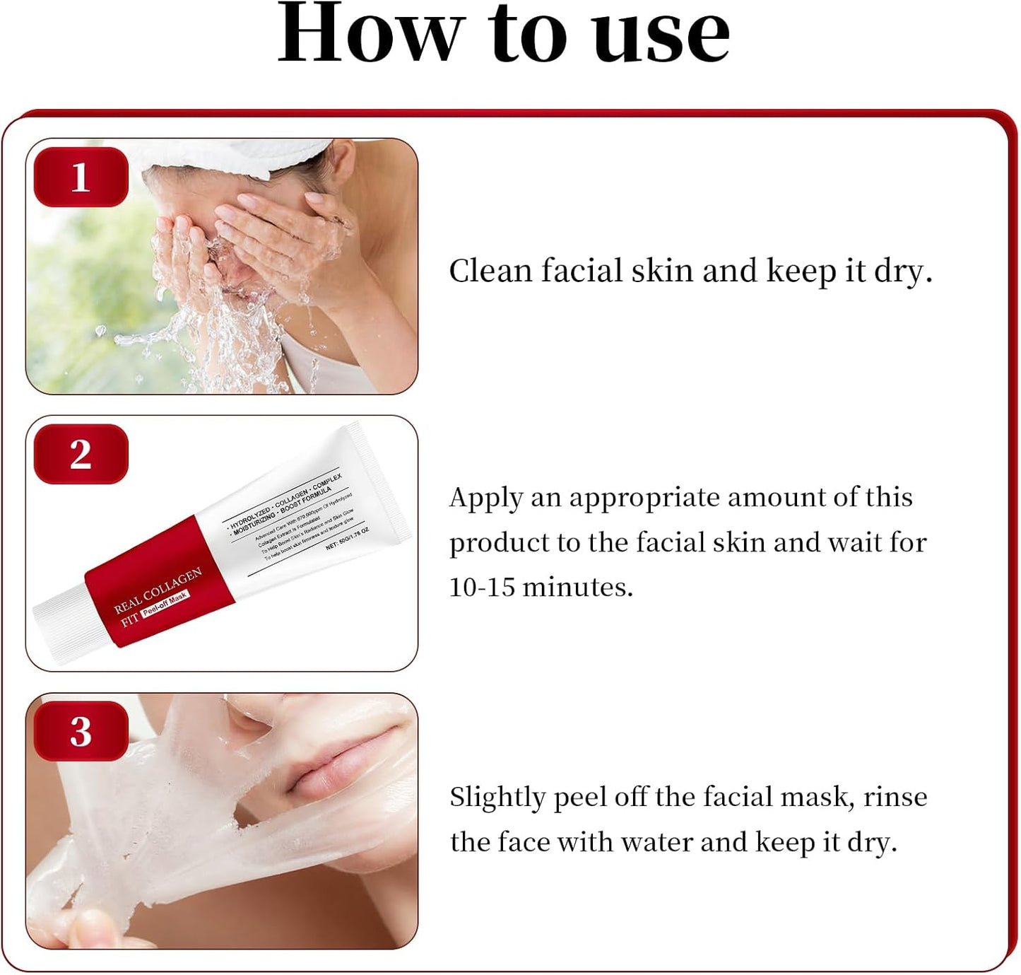 LuGirlre Collagen Peel‑Off Face Mask 2‑Pack – Hydrating & Firming “Glass Skin”