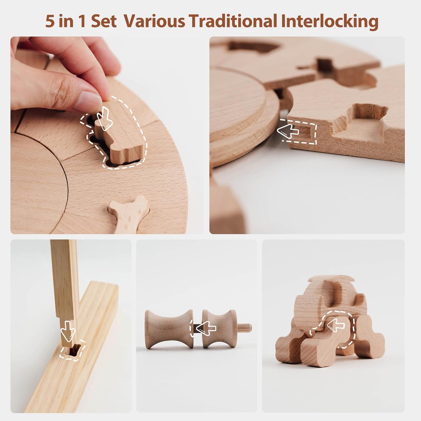 Edyfico 5-in-1 Wooden Kids Workbench Tool Set – Safe, Durable Role-Play, Ages 3-8