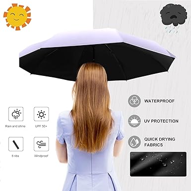 KunpengZen Mini Foldable Travel Umbrella – Compact, Windproof, UV‑Protection