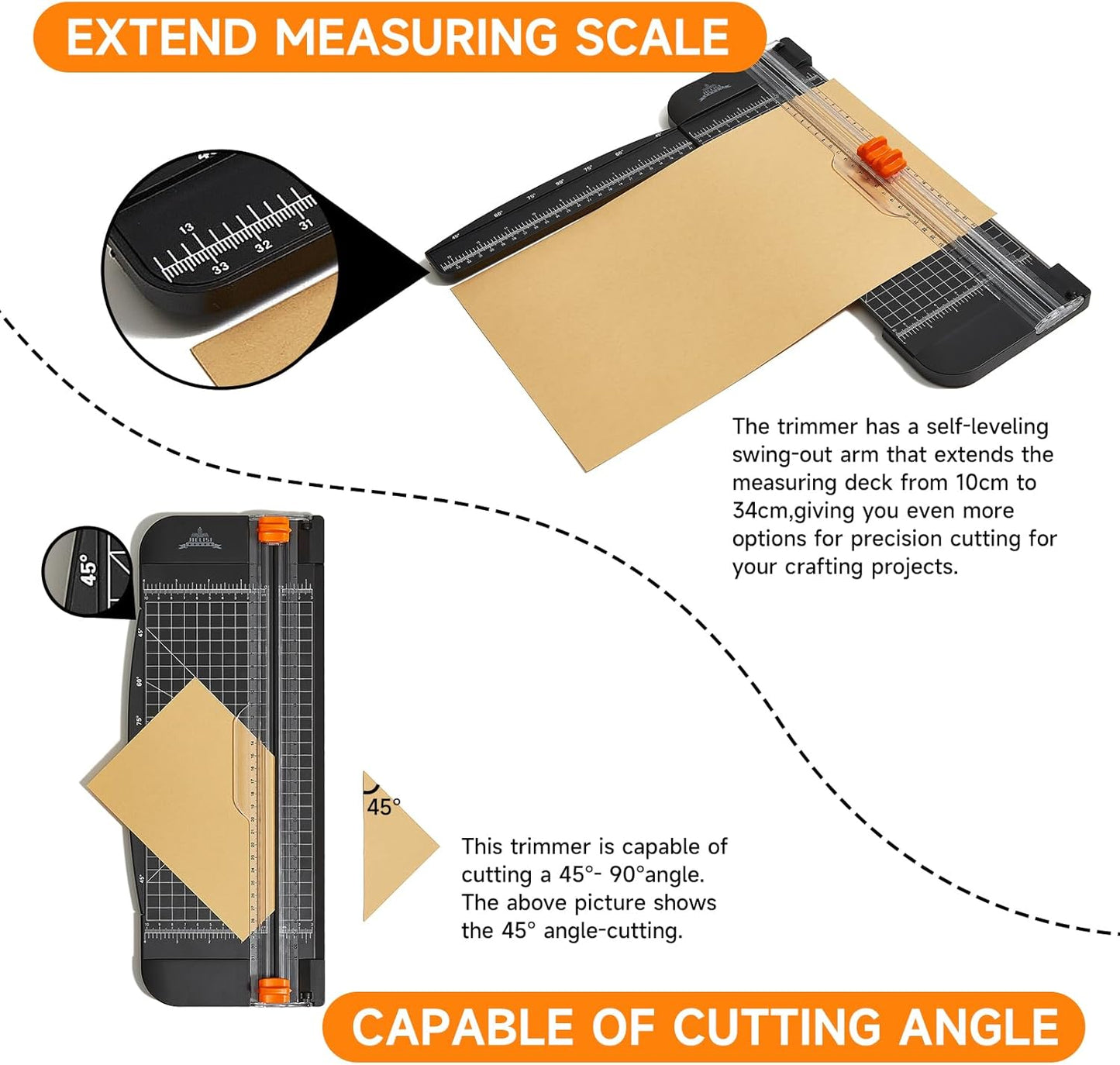 JIELISI 12″ A4 Portable Paper Trimmer – Safe, Precise Guillotine Cutter