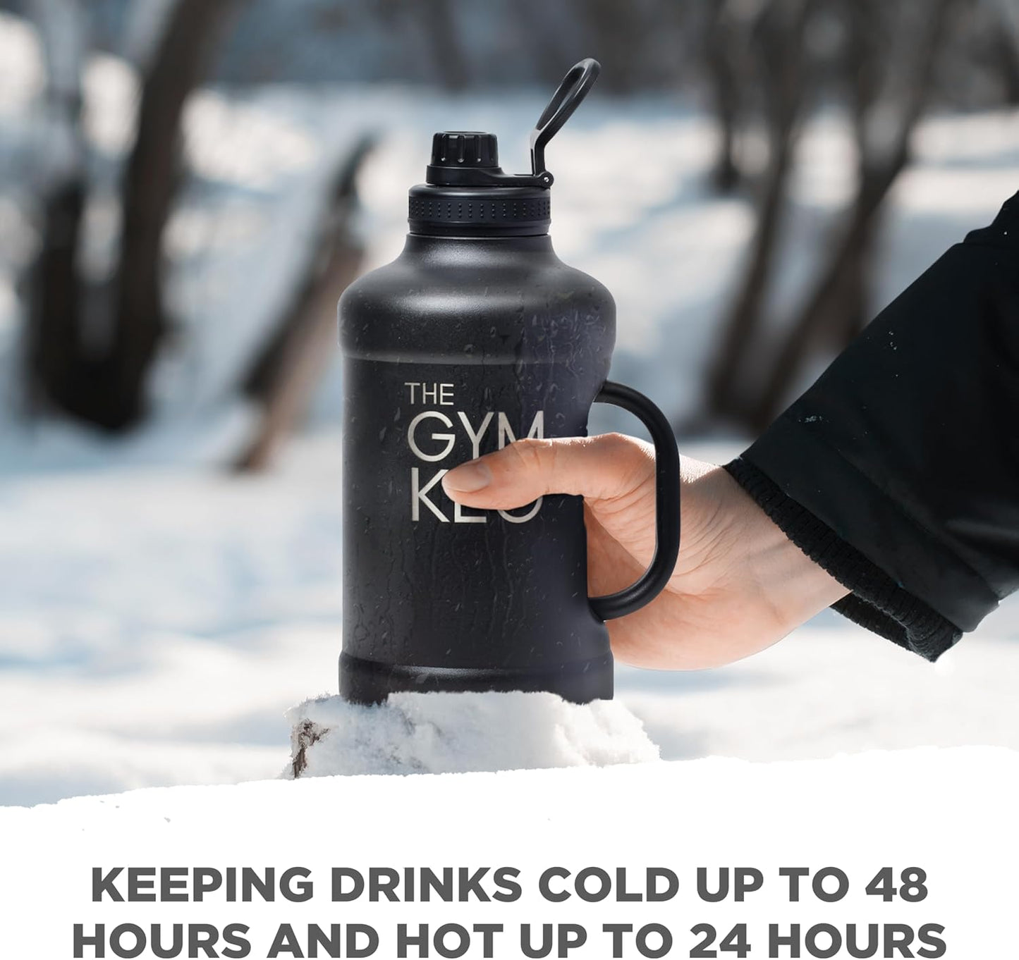 Gym Keg 2L Insulated Water Bottle – 24h Cold / 12h Hot – Wide Mouth, Leak‑Proof