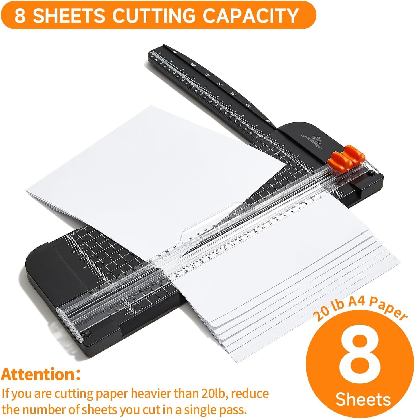 JIELISI 12″ A4 Portable Paper Trimmer – Safe, Precise Guillotine Cutter
