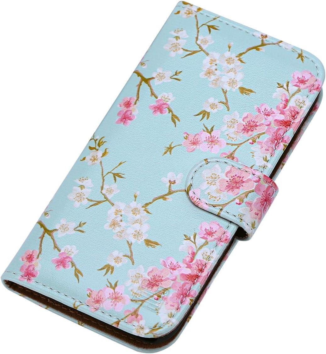 Floral PU Leather Wallet Case iPhone X XS Magnetic Stand