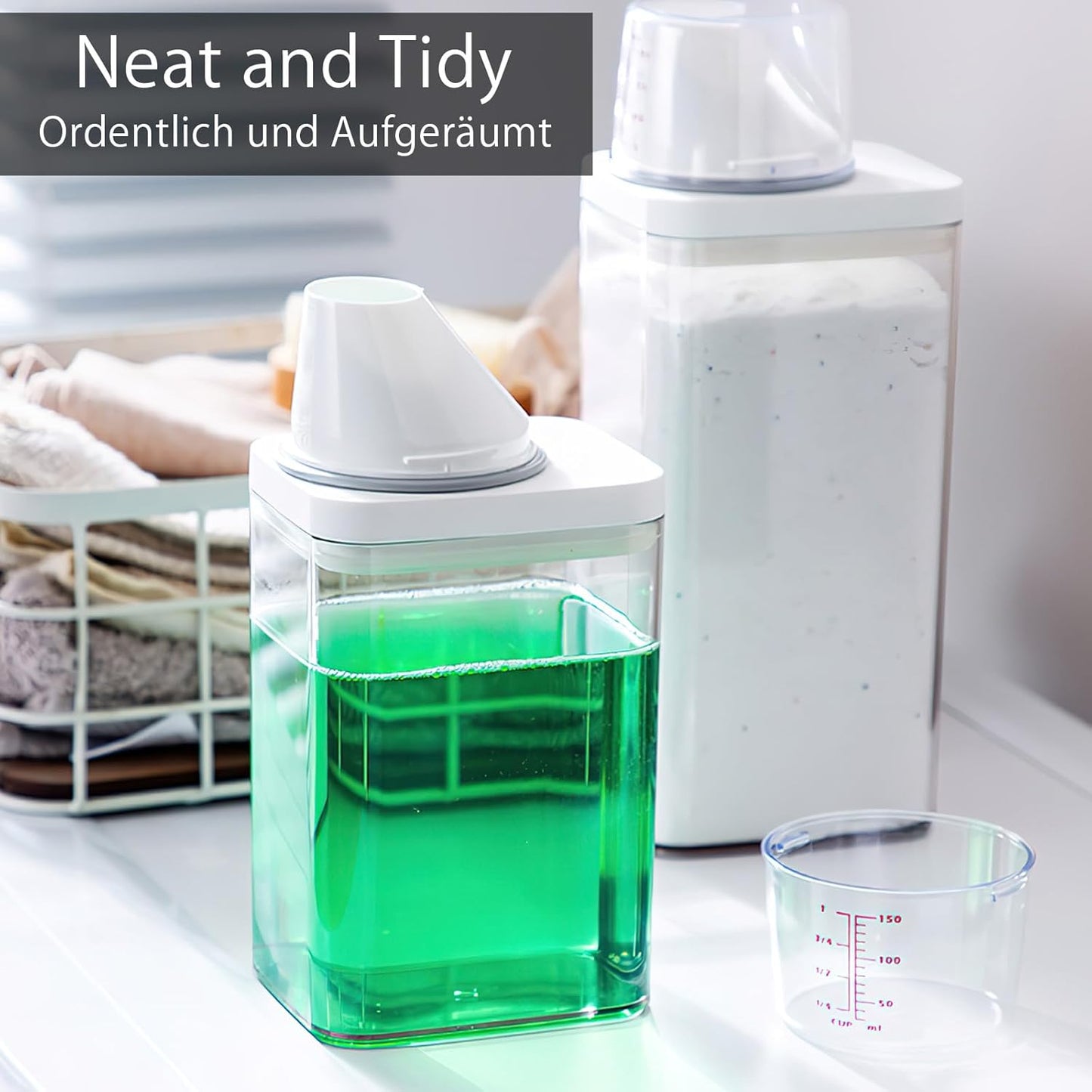 1900 ml Airtight Washing Powder & Food Storage Dispenser – Clear & Mess‑Free