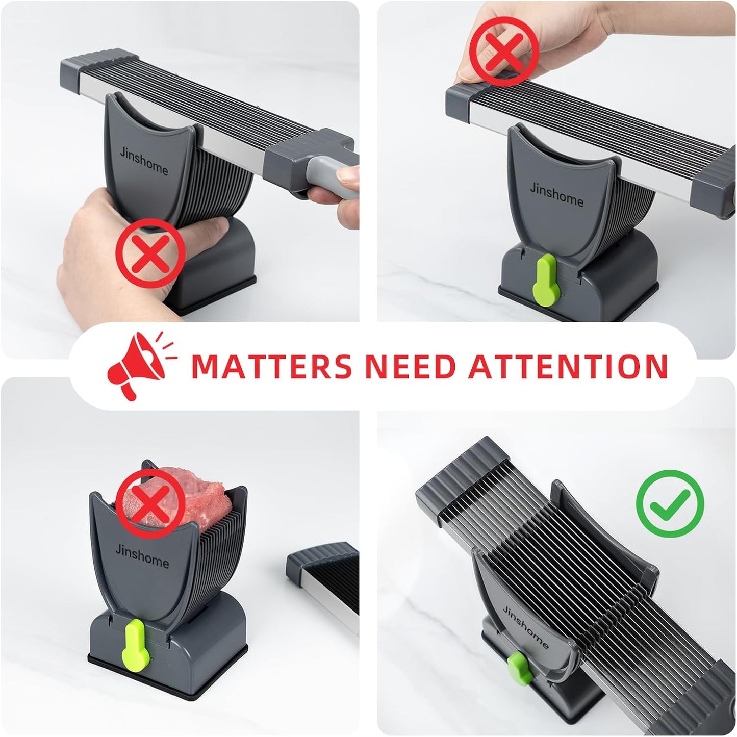 Jinshome Manual Meat Slicer & Cleaver Knife Set 17‑in‑1 | Stainless Steel Kitchen