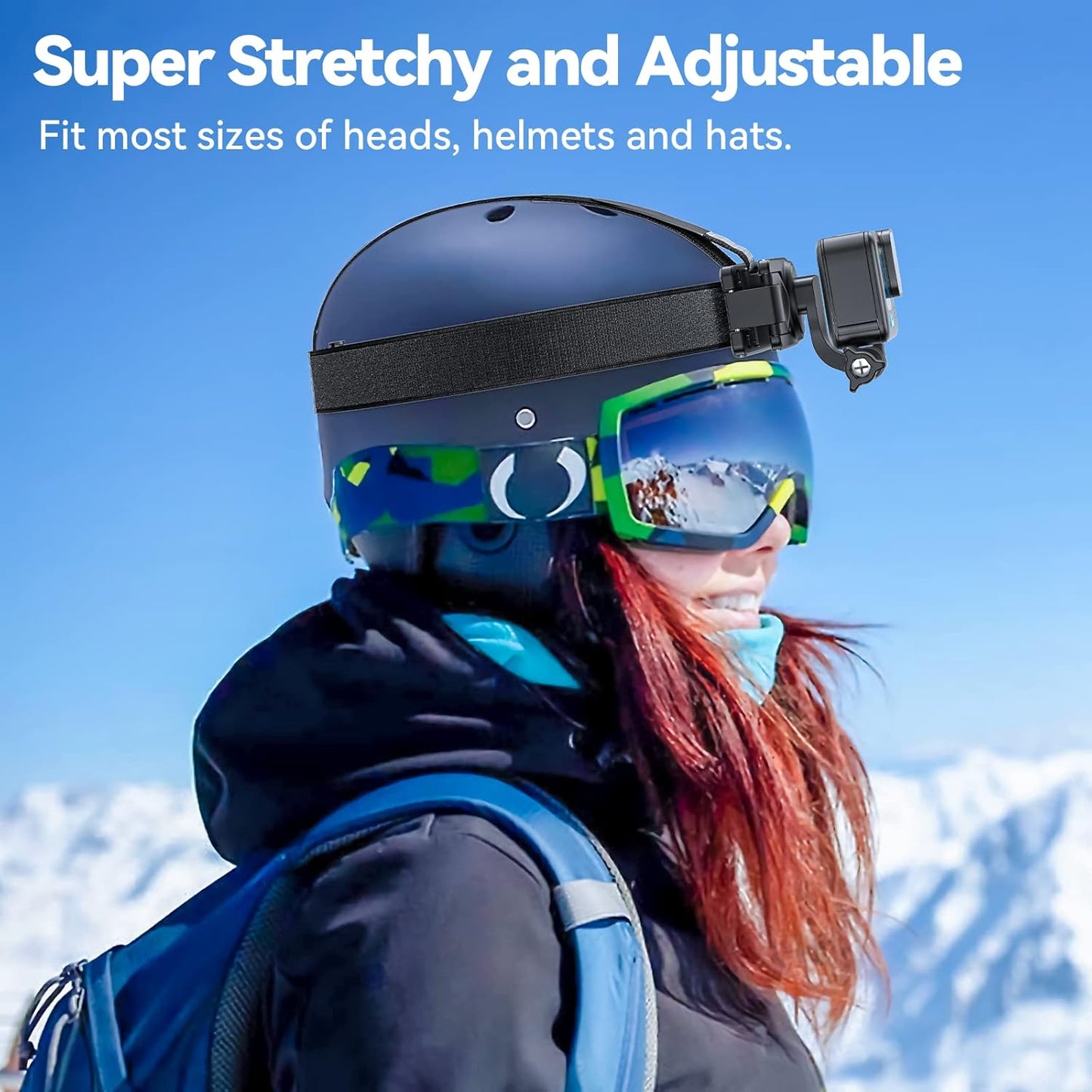 KDD 2‑in‑1 GoPro Head & Backpack Mount – 360° Adjustable Straps for Action Cameras