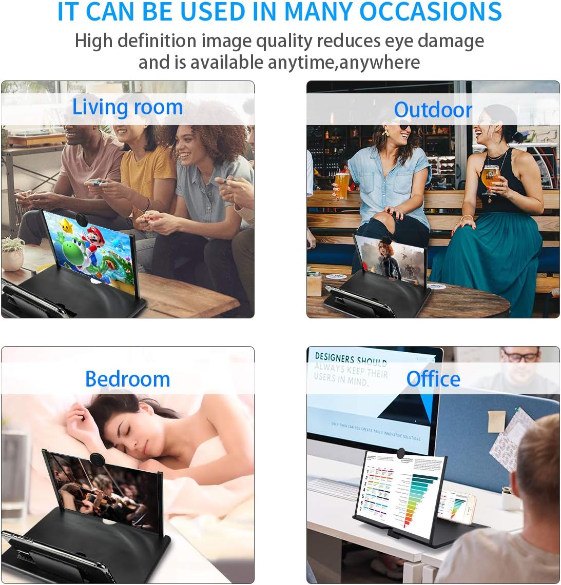 10 inch Phone Screen Magnifier, HD Mobile Phone Screen Amplifier