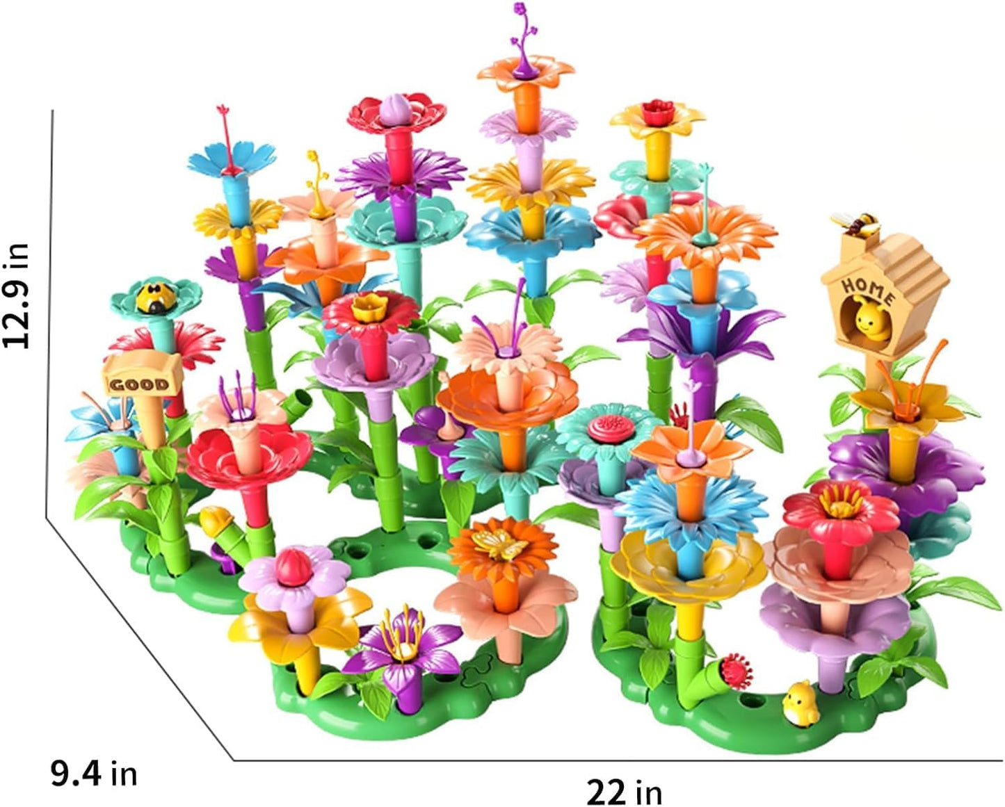 TEMI 138‑Piece Flower Garden Building Toy Set STEM Educational Play for 3‑6 Years