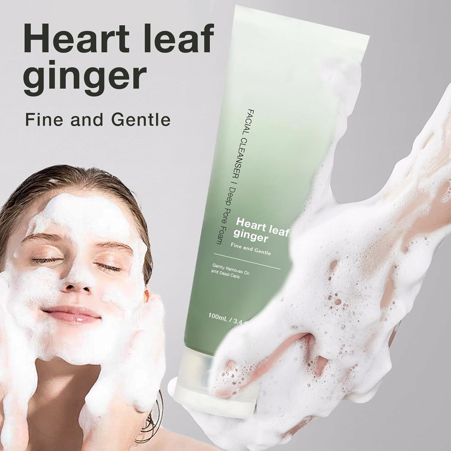 Heartleaf Pore Deep Cleanser – Salicylic & Hyaluronic Acid Foaming Facial Wash