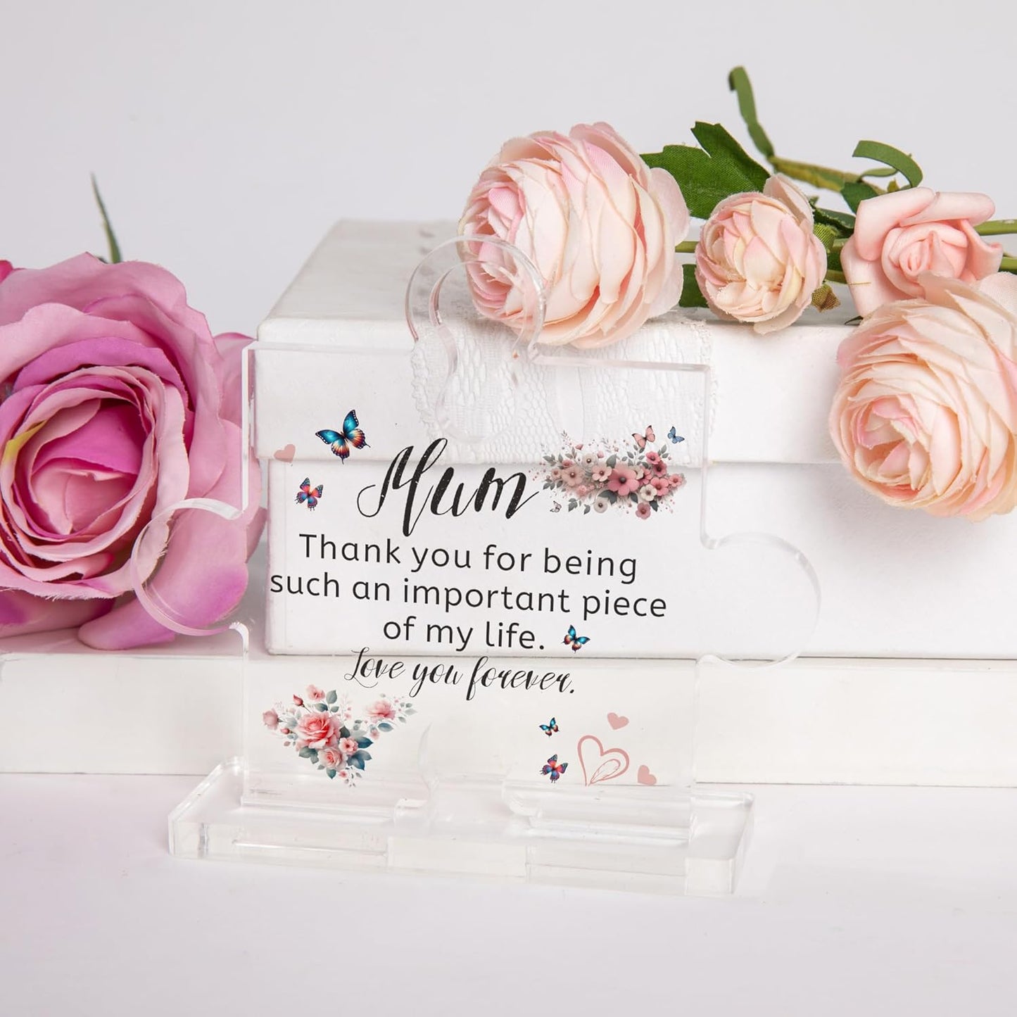 Forever Piece of My Life Acrylic Mum Plaque – Heartfelt Puzzle‑Style Gift