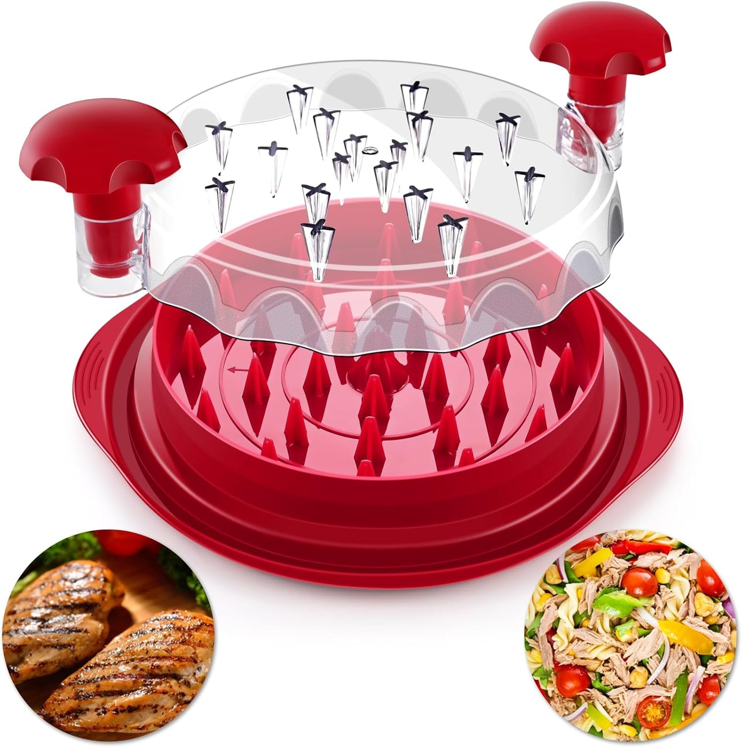 Meat Shredder with Clear Lid Ergonomic Handle – Easy Chicken & Pork Shredding