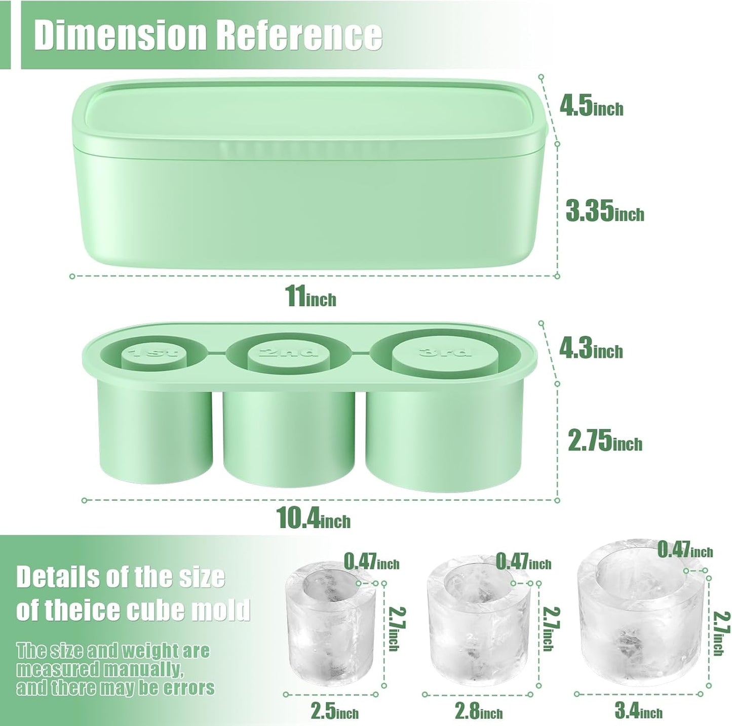 Large Silicone Ice Cube Tray for 30-40 oz Cups – Easy Release & Reusable