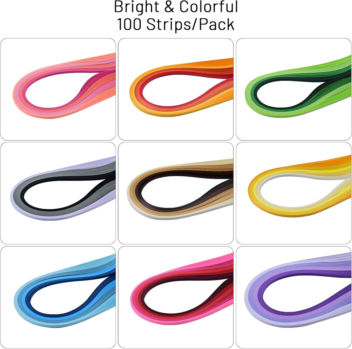 YURROAD 900‑Strip 36‑Colour Quilling Paper Kit – Complete Beginner Set