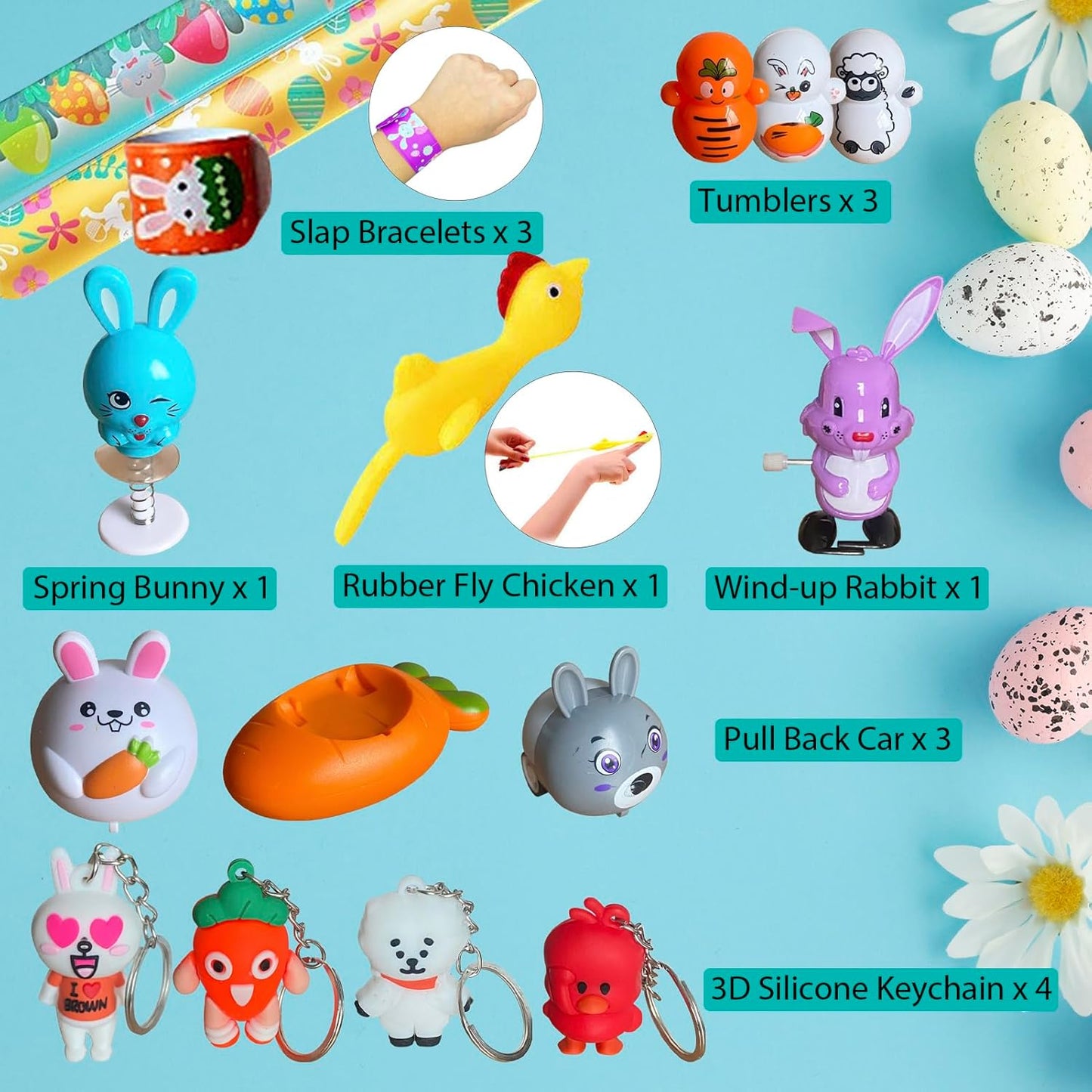 PopManko 16 Pack DIY Easter Crackers Kit – No Snap Bunny Chick Carrot Theme”