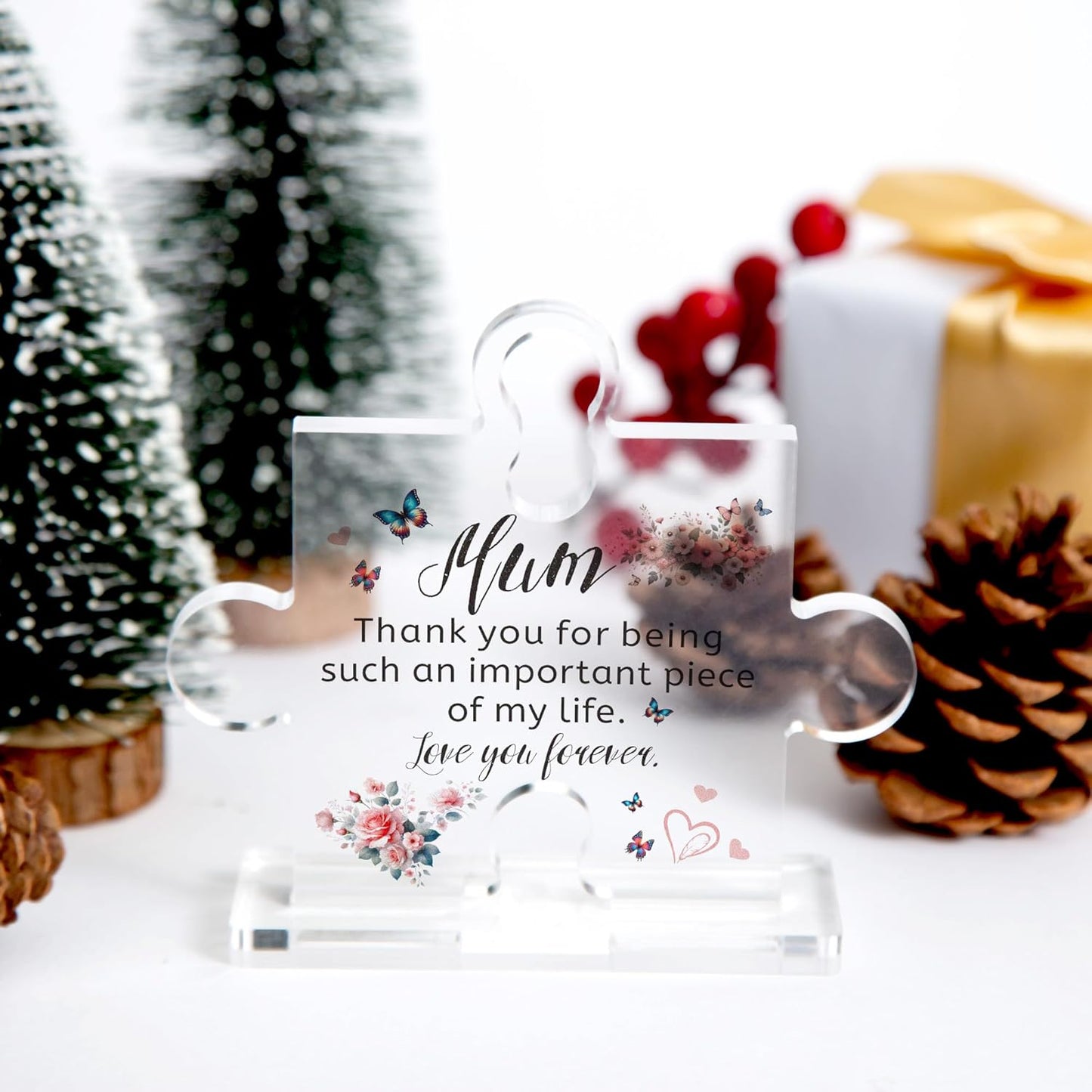Forever Piece of My Life Acrylic Mum Plaque – Heartfelt Puzzle‑Style Gift
