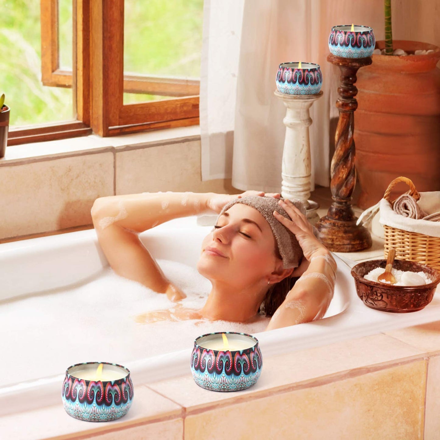 Decomajic 4-Pack Scented Candle Gift Set 4×4.4oz – Luxury Fragrance for Women’s Home