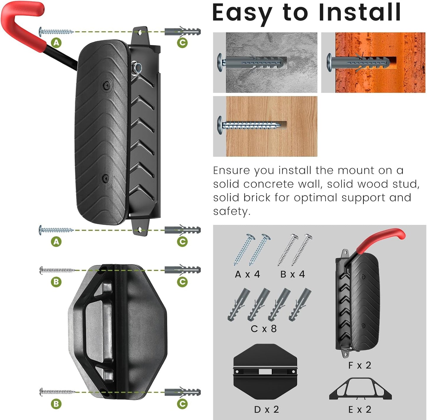 Housolution Vertical Bike Wall Hanger Storage Rack MTB Holder