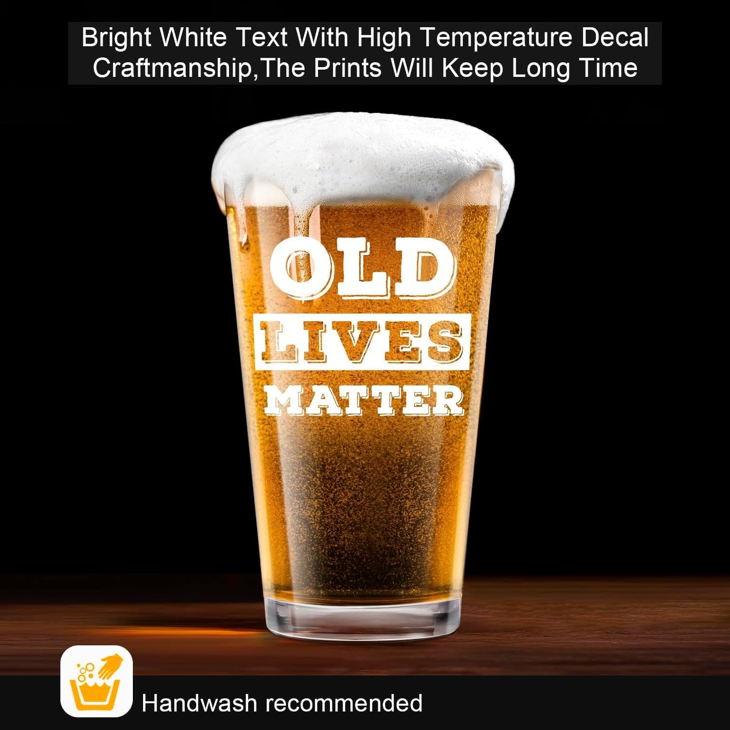 Old Lives Matter Beer Glass 450 ml – Funny Retirement & Birthday Pint Glass Gift