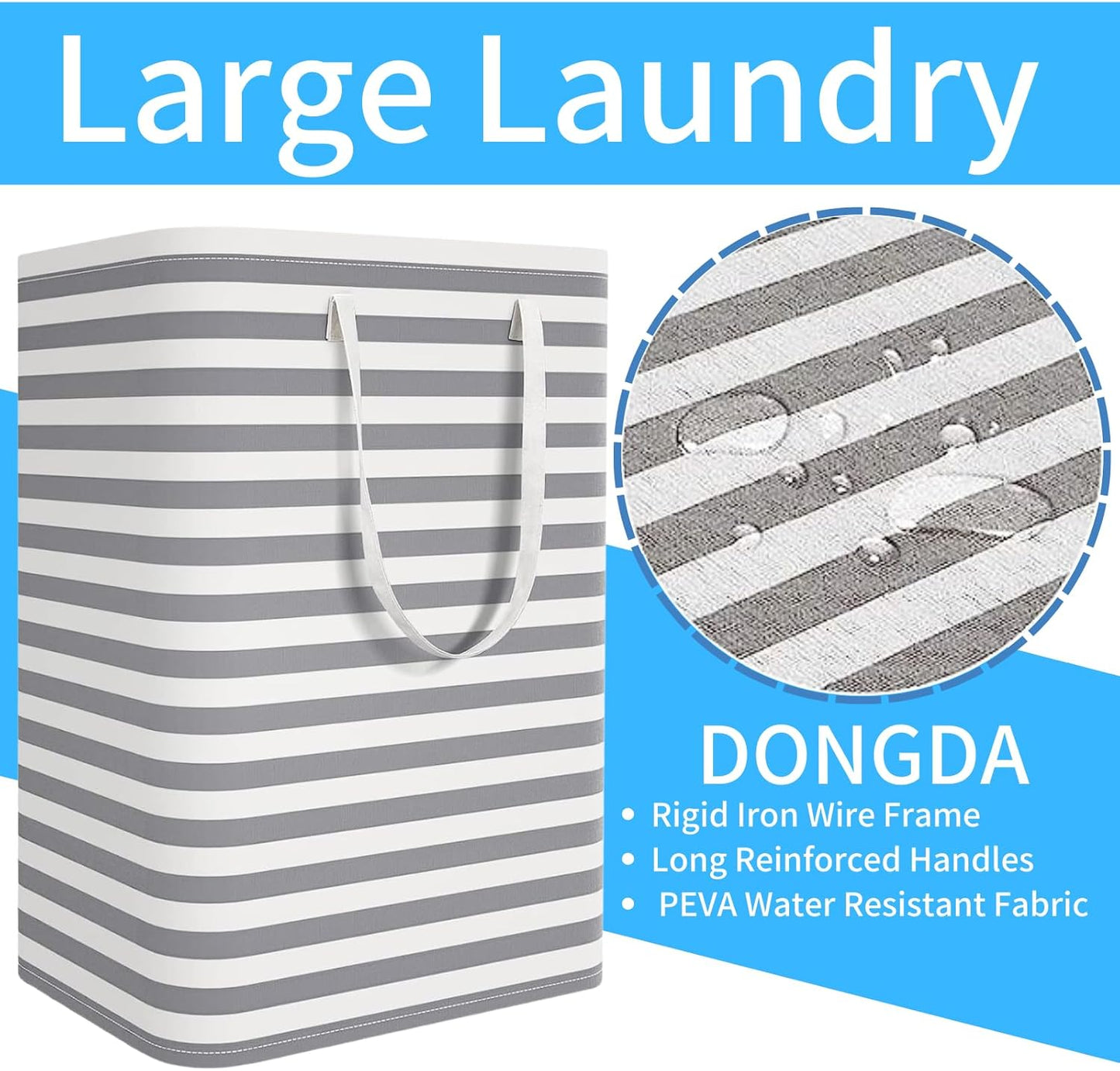 DONGDA 75L Large Collapsible Laundry Basket Waterproof Linen Storage Hamper