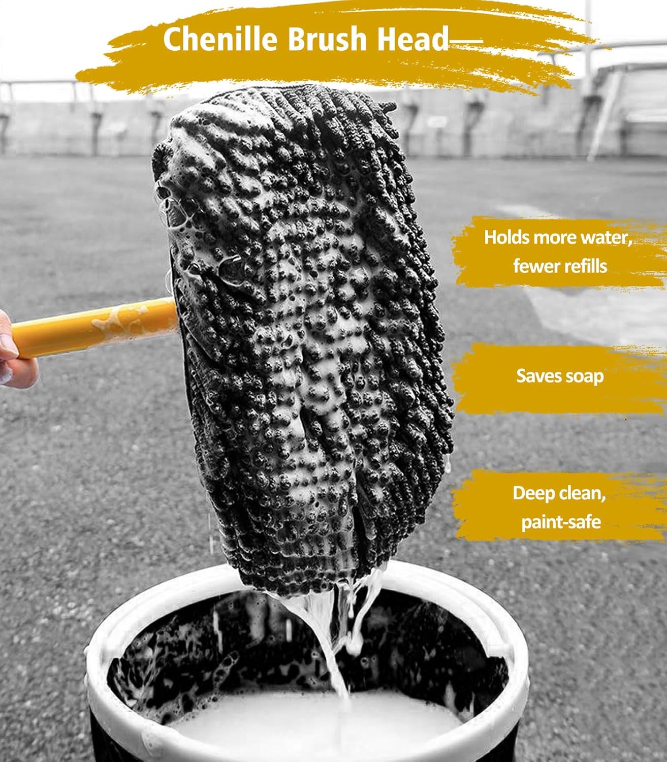 YeewayVeh 8-Piece Extendable Car Wash Kit – Soft Mop & Brushes for Scratch Free Shine