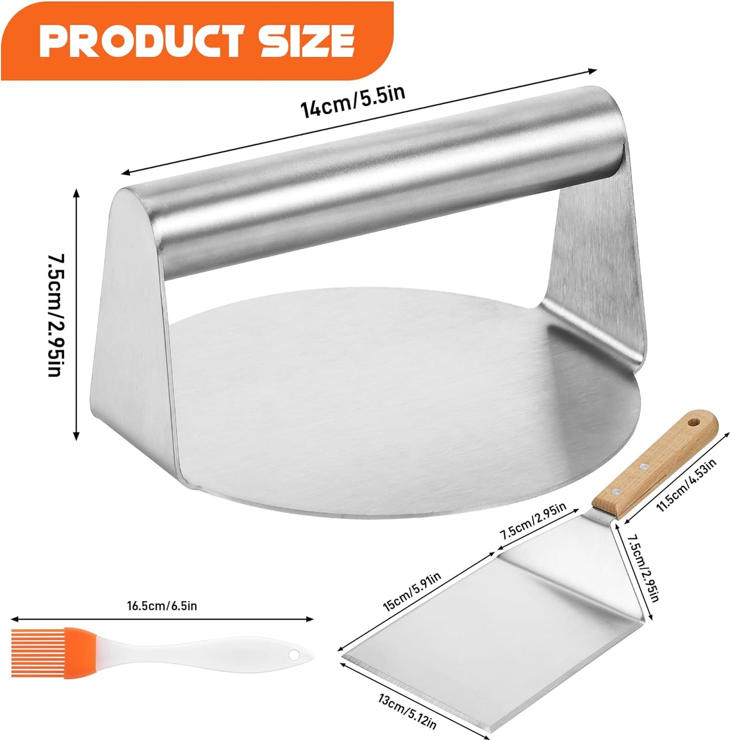 Kssvzz Smash Burger Kit – Press, Flipper & Silicone Brush Set for Gourmet Burgers