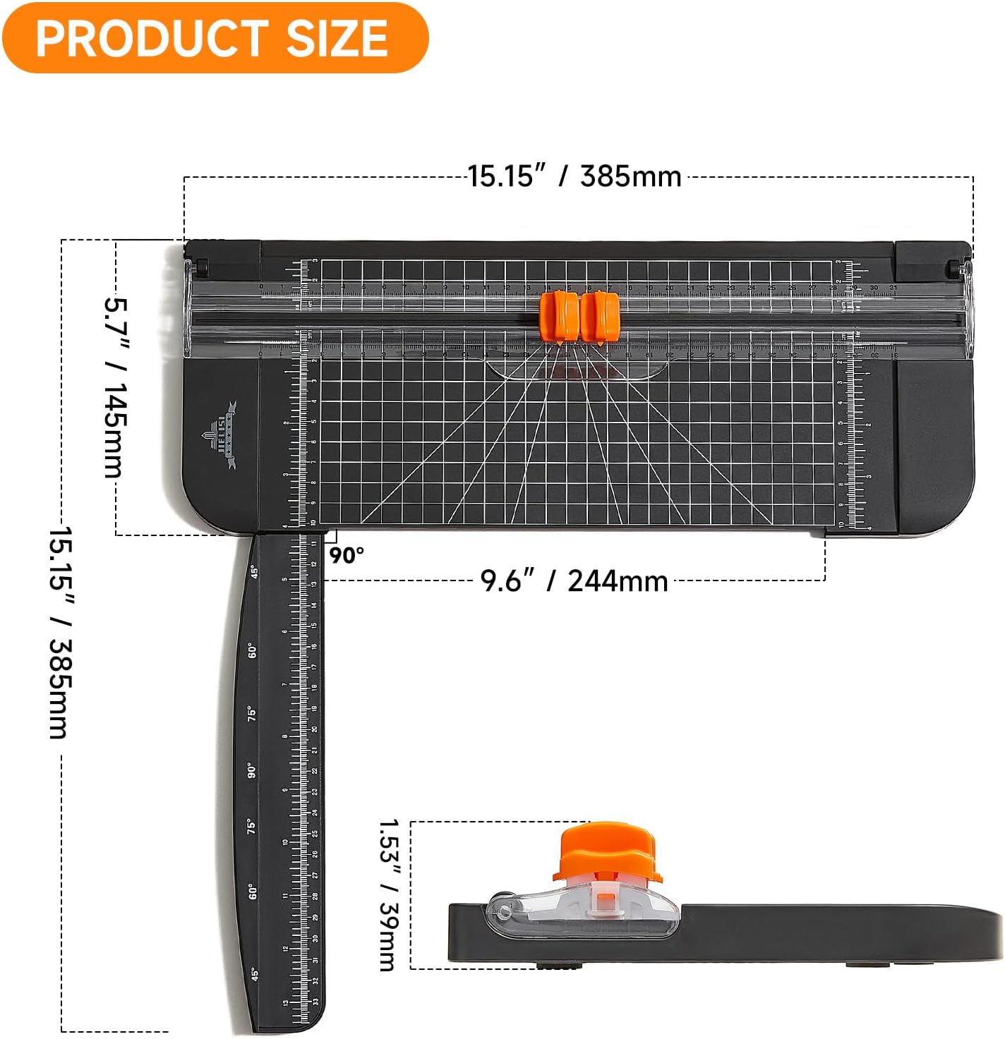 JIELISI 12″ A4 Portable Paper Trimmer – Safe, Precise Guillotine Cutter
