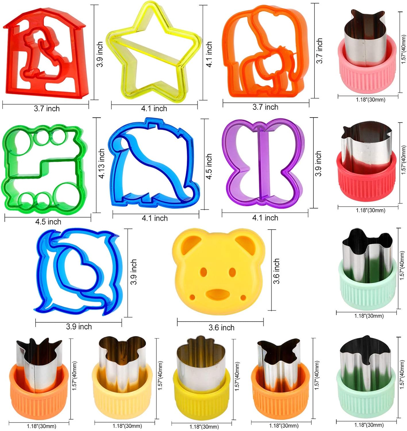 26‑Piece Kids Sandwich & Vegetable Cutter Set – Animal Shapes, Fun Healthy Snacks