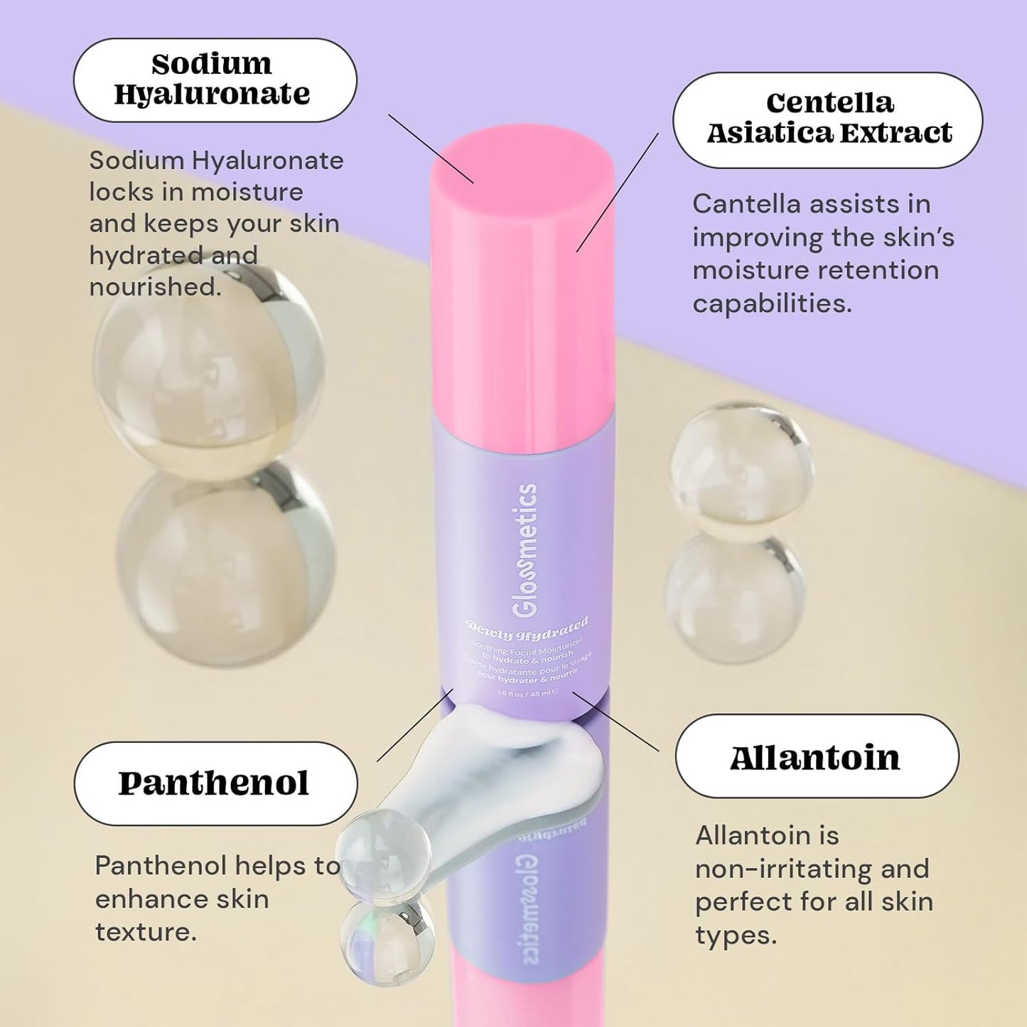 Glossmetics Dewly Hydrated Lightweight Moisturiser – Non‑Greasy Dewy Glow, 1.5 oz