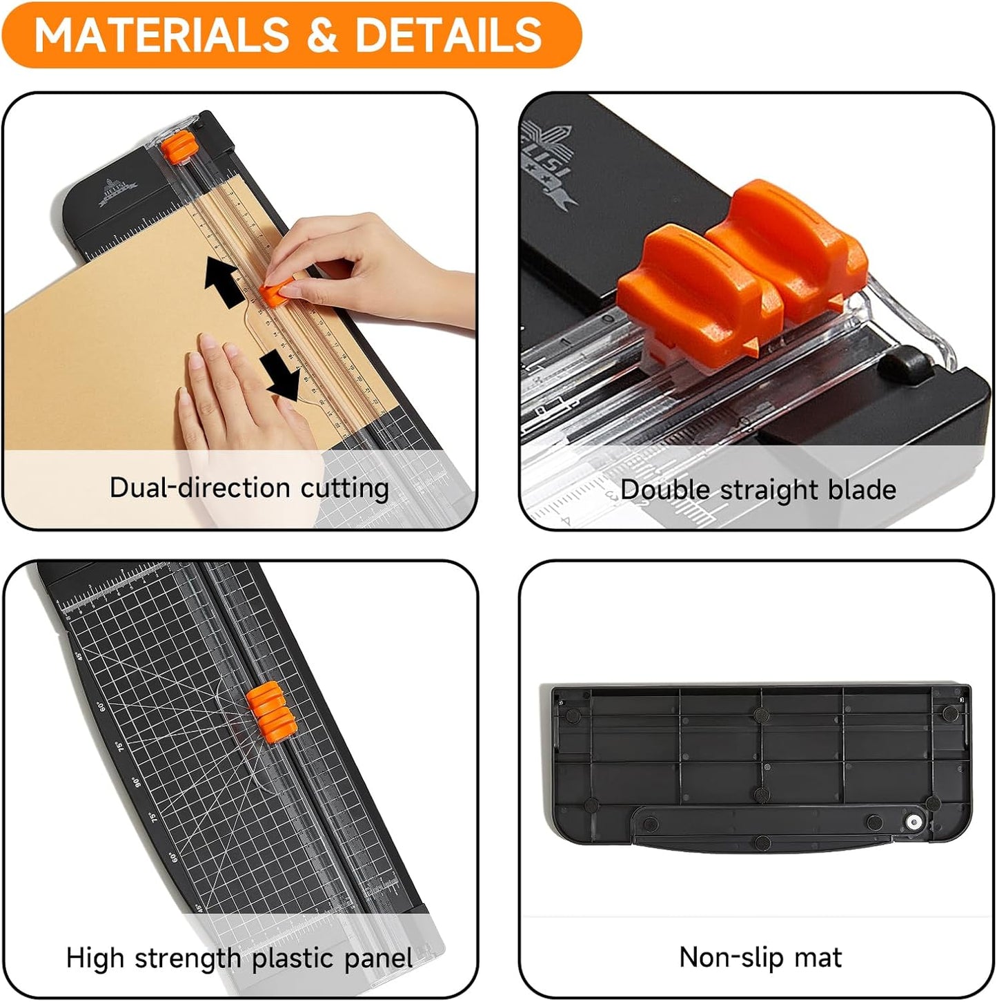 JIELISI 12″ A4 Portable Paper Trimmer – Safe, Precise Guillotine Cutter