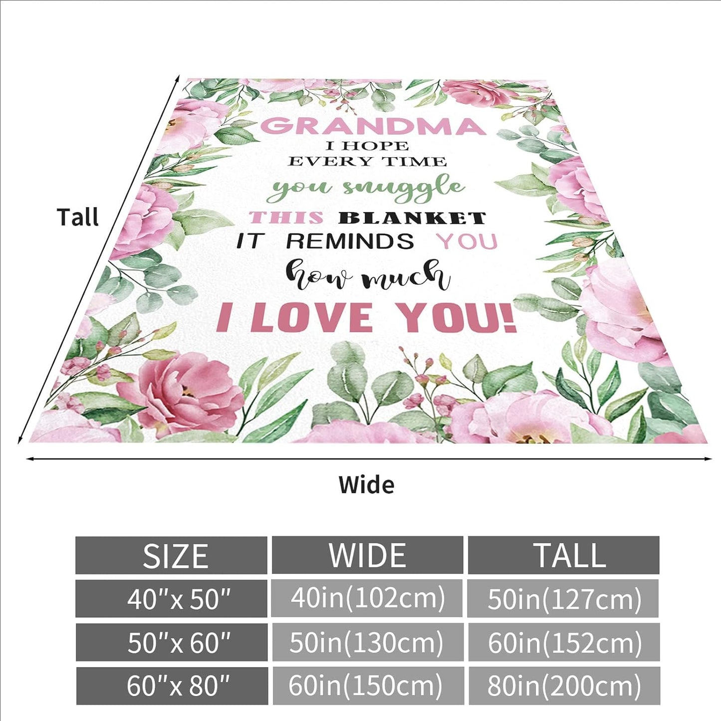 Sowide ‘Best Grandma’ Super Soft Flannel Blanket – Ideal Gift from Grandchildren
