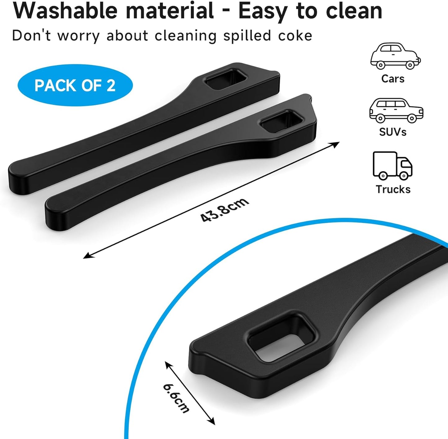 Set of 2 Universal Foam Car Seat Gap Fillers – Stops Items Dropping Between Seat & Console