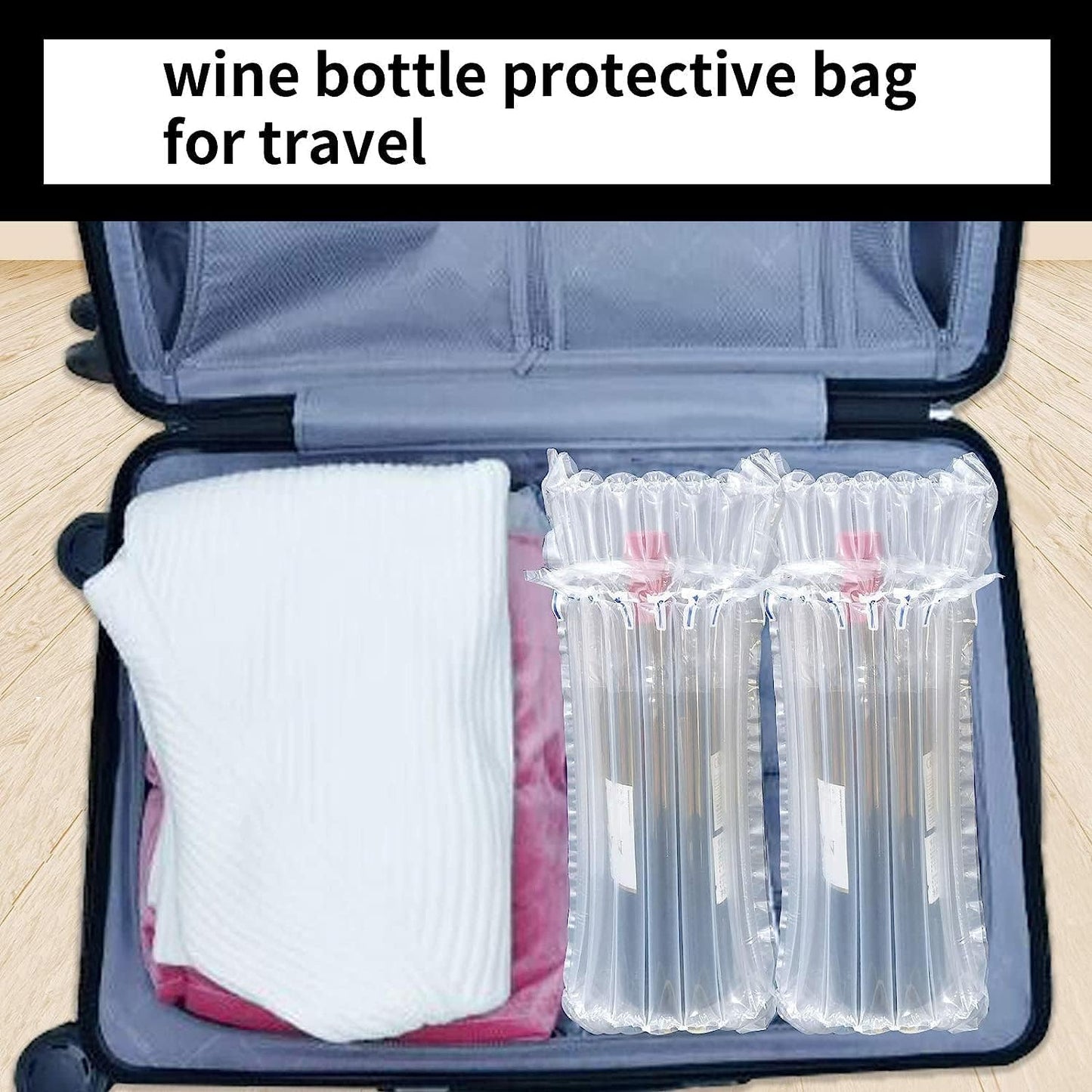 Conilly Wine Bottle Protector 10‑Pack w/ Inflator Pump – Reusable, 360° Protection