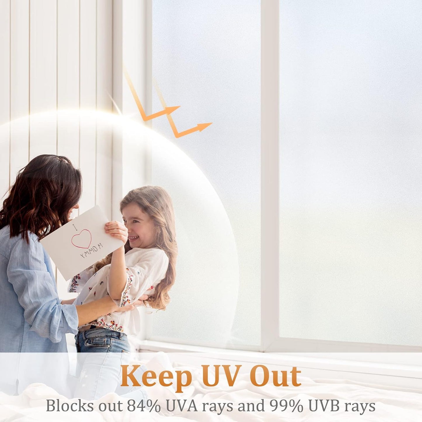 Lifetree Frosted Opaque Privacy Window Film – UV Sun‑Blocker, Static Cling