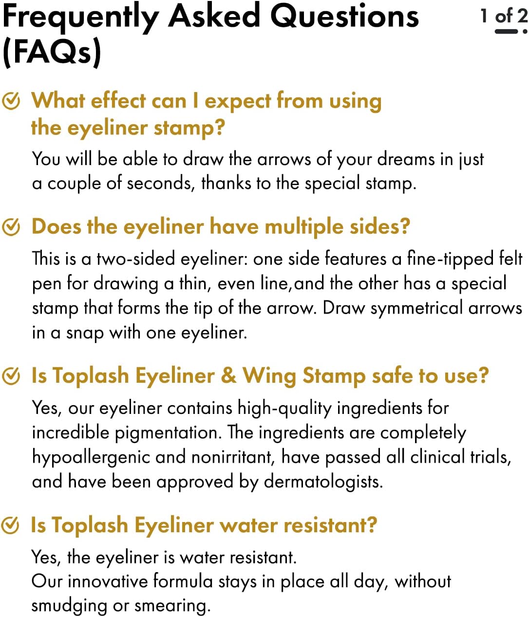 Toplash 2‑in‑1 Waterproof Liquid Eyeliner with Wing Stamp