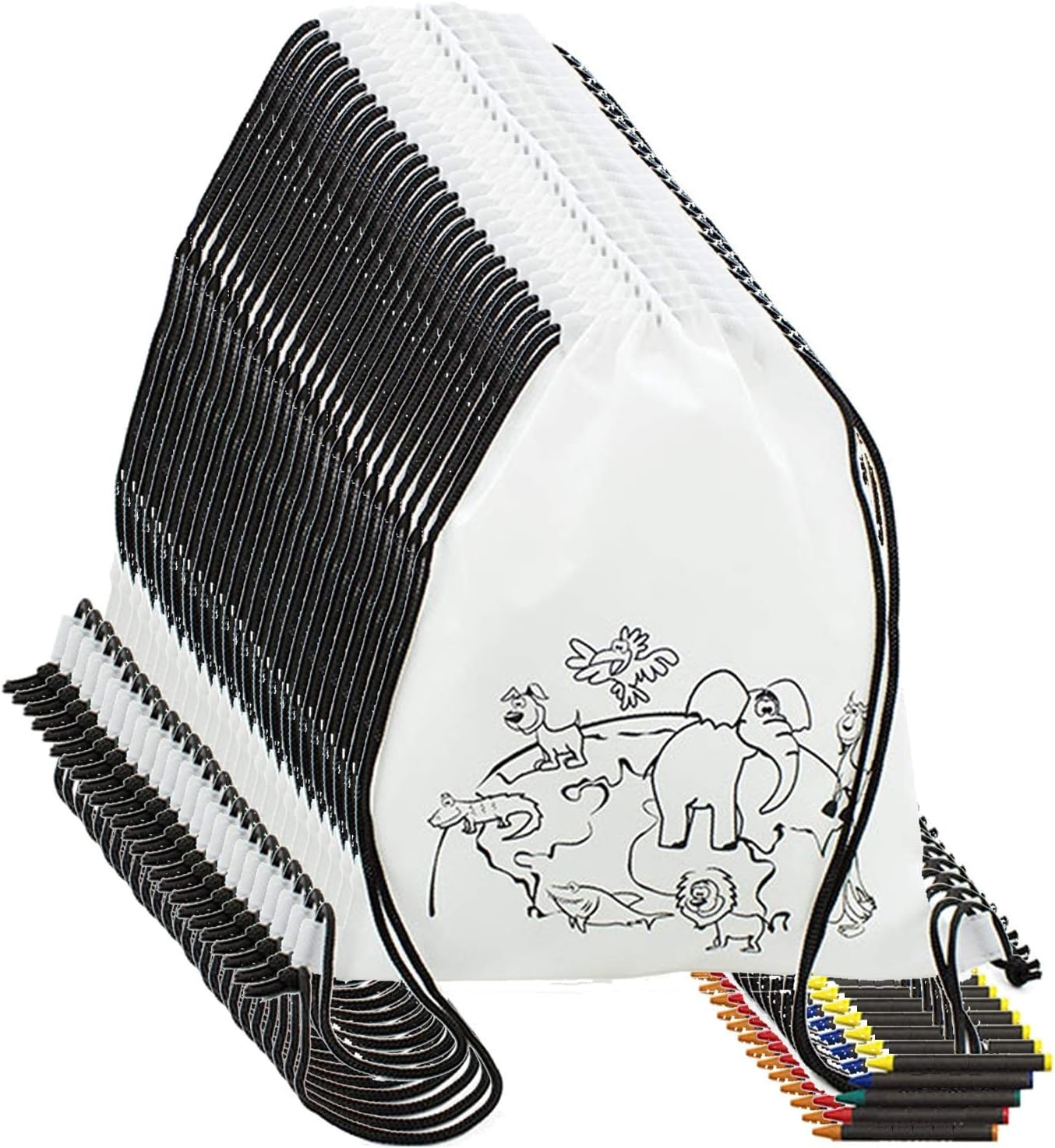 “10x Colour-Your-Own Kids Backpacks + Crayons – Party Favours / Creative Gift”