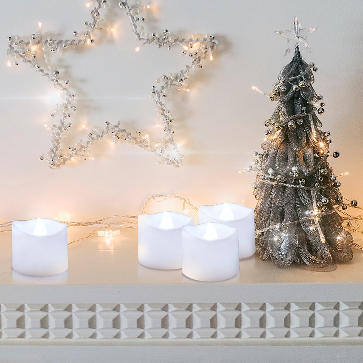Oria LED Flameless Tea Lights 12‑Pack – Realistic Flicker, Battery Operated Candles