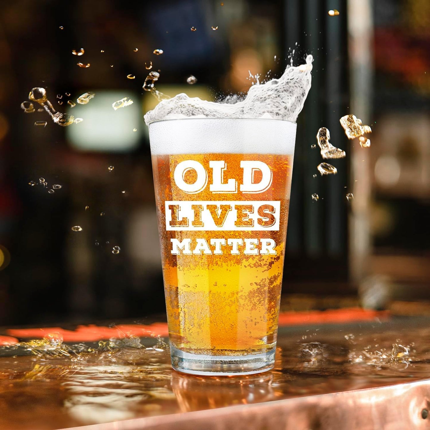 Old Lives Matter Beer Glass 450 ml – Funny Retirement & Birthday Pint Glass Gift