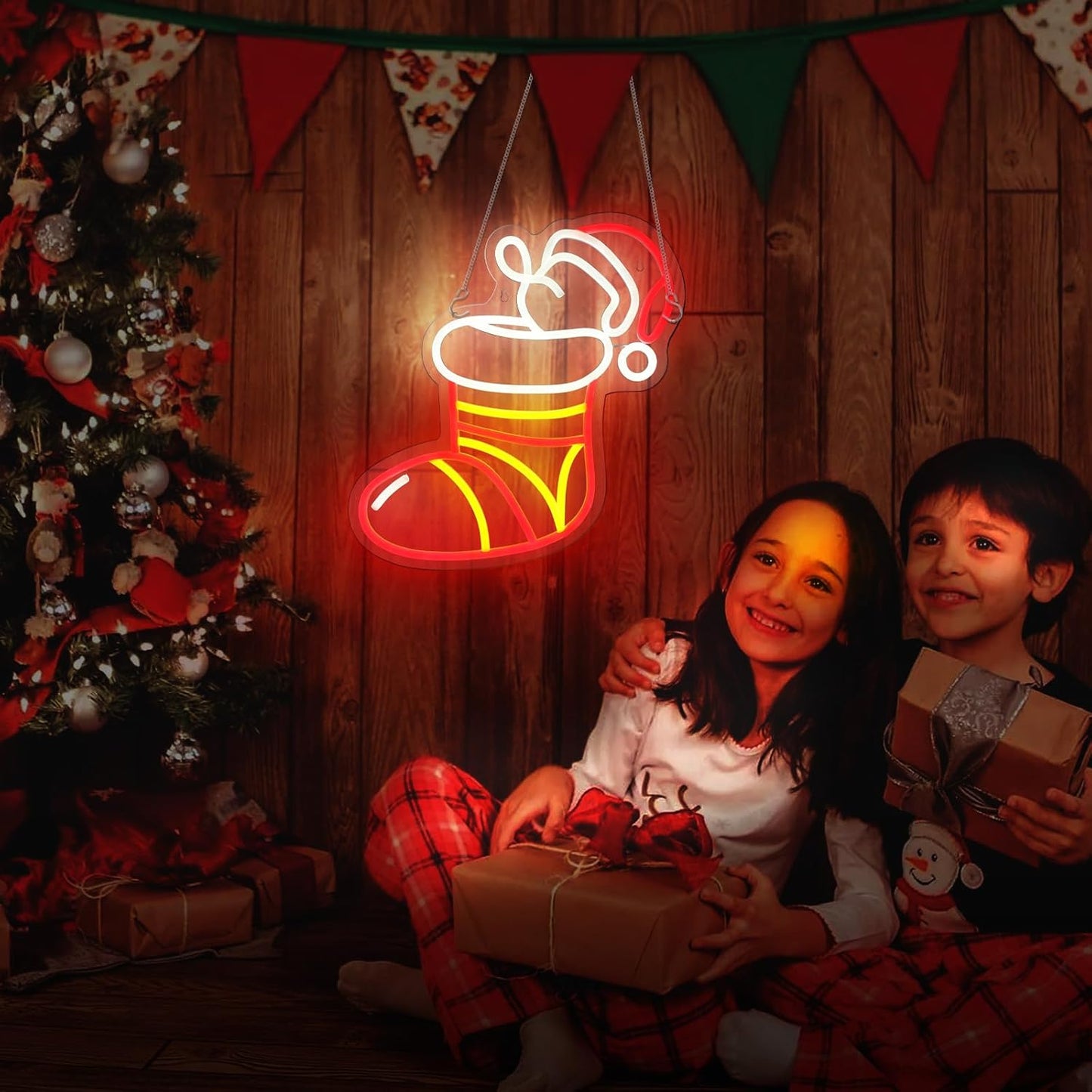 WingFly USB Christmas LED Neon Sign – Festive Indoor Wall Décor, USB Powered