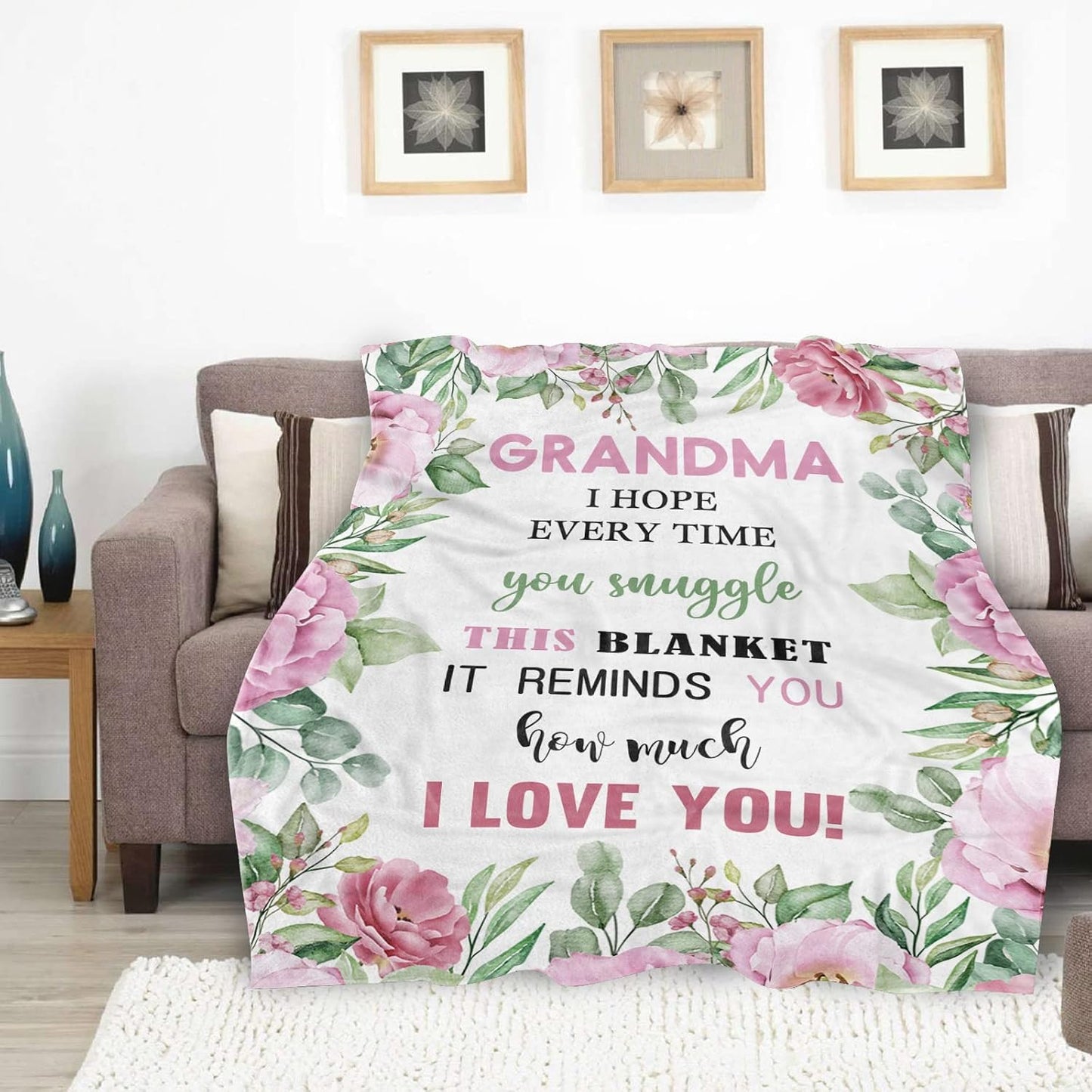 Sowide ‘Best Grandma’ Super Soft Flannel Blanket – Ideal Gift from Grandchildren