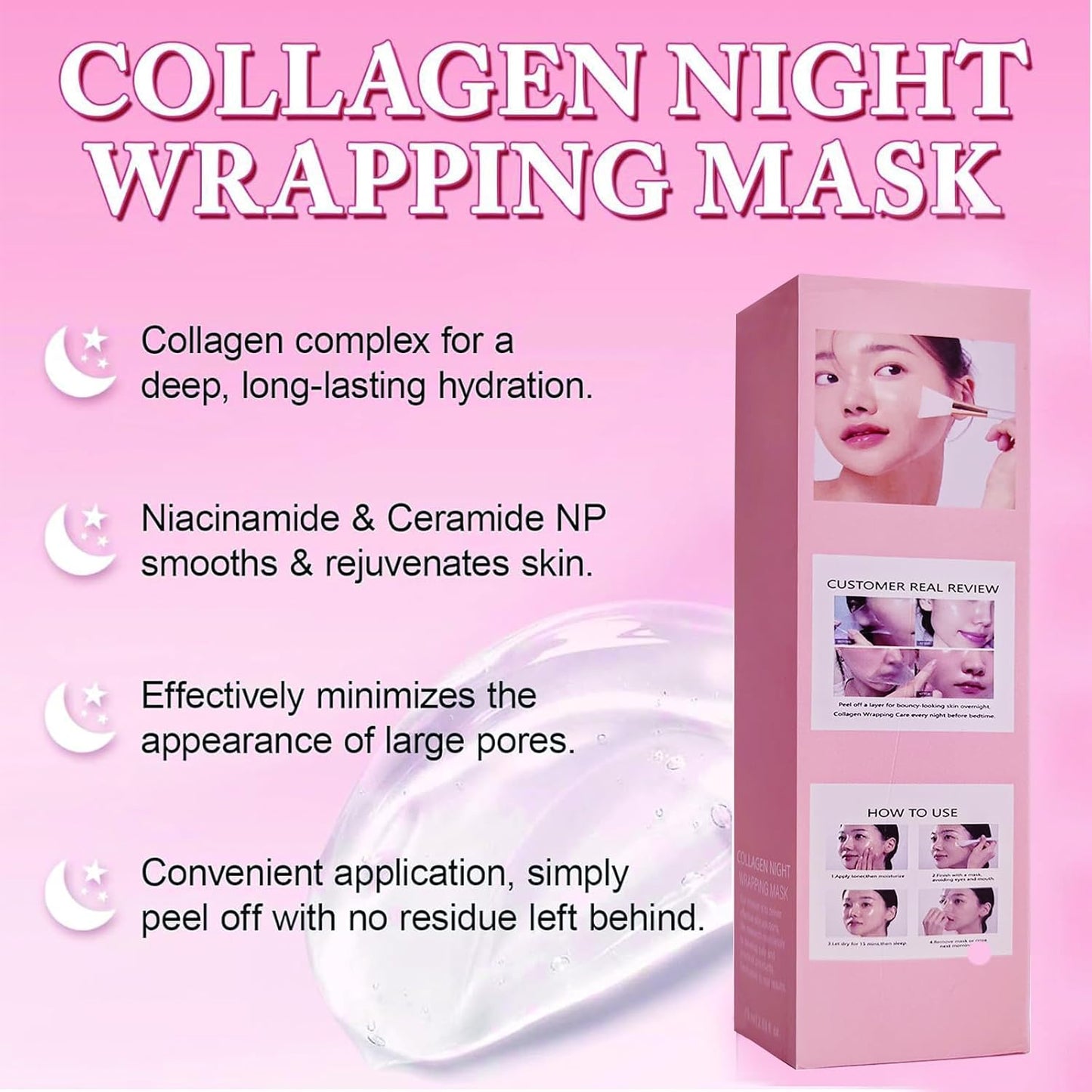 Collagen Overnight Wrapping Peel-Off Facial Mask – Deep Hydration & Radiance