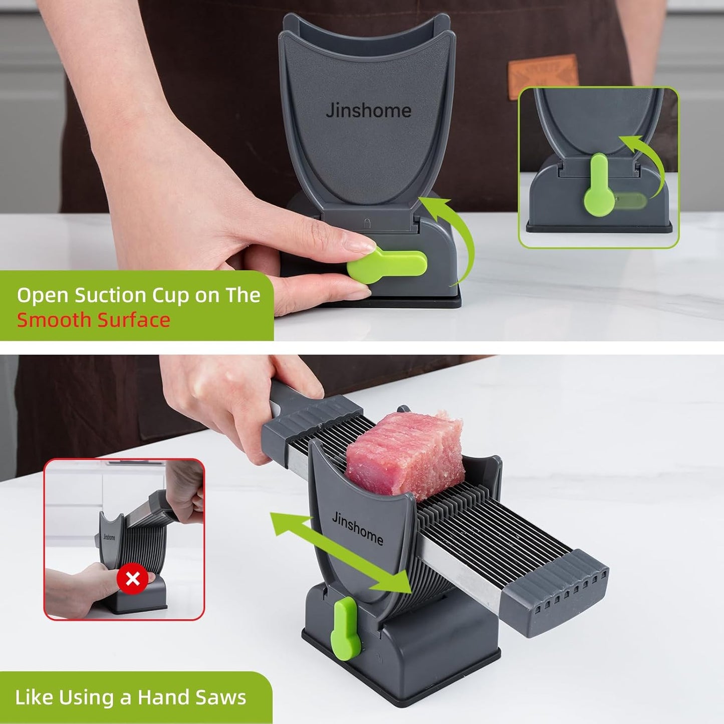 Jinshome Manual Meat Slicer & Cleaver Knife Set 17‑in‑1 | Stainless Steel Kitchen