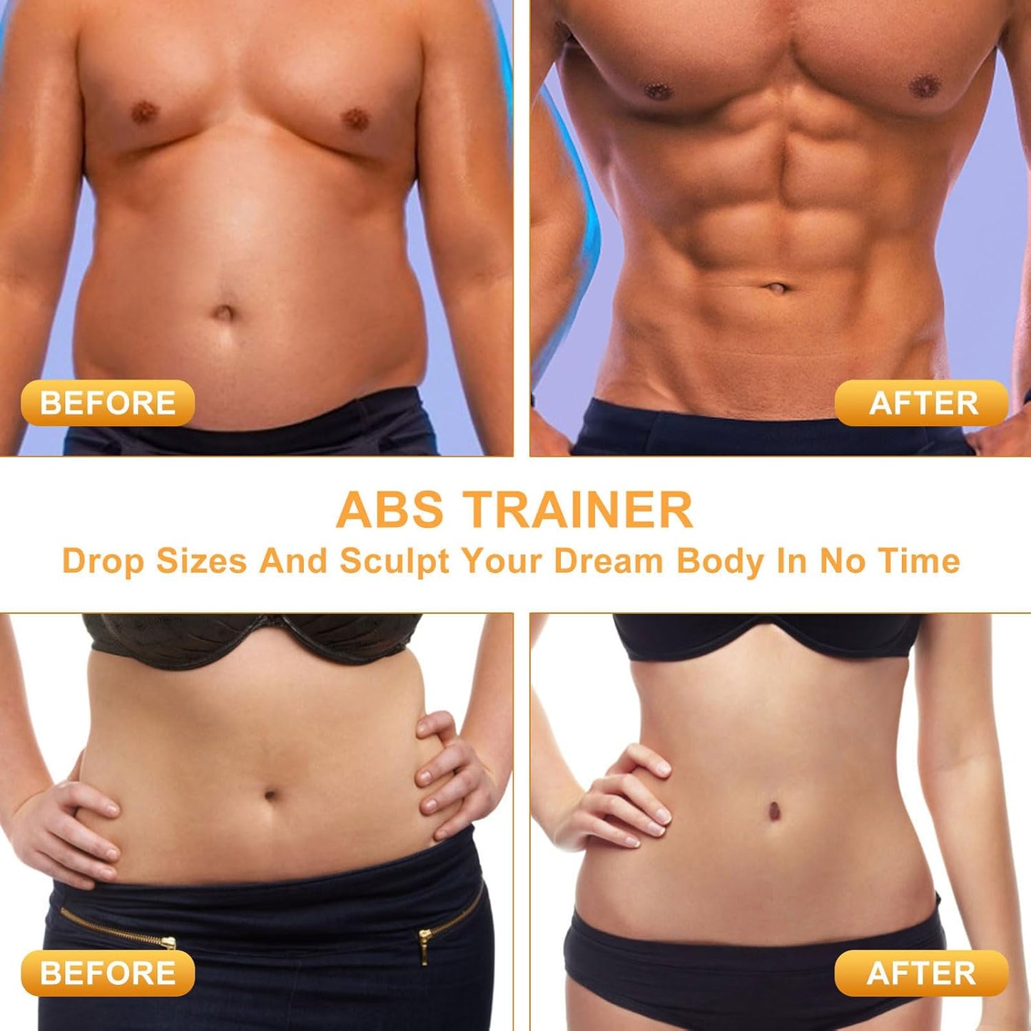 UIHOL EMS Abs Muscle Stimulator Trainer – Adjustable Intensity Core Generator